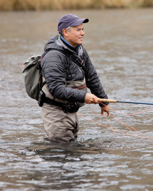 Gonzalo fly fising in the river