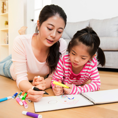 mom and daughter coloring